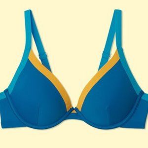 NWT Summersalt The Fused Islander Bikini Top - Pacific & Mango - Size 2